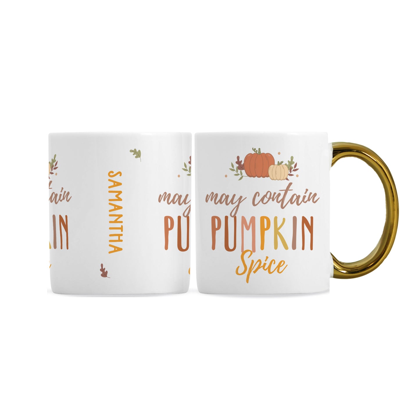 Pumpkin Spice Gold Handle Mug