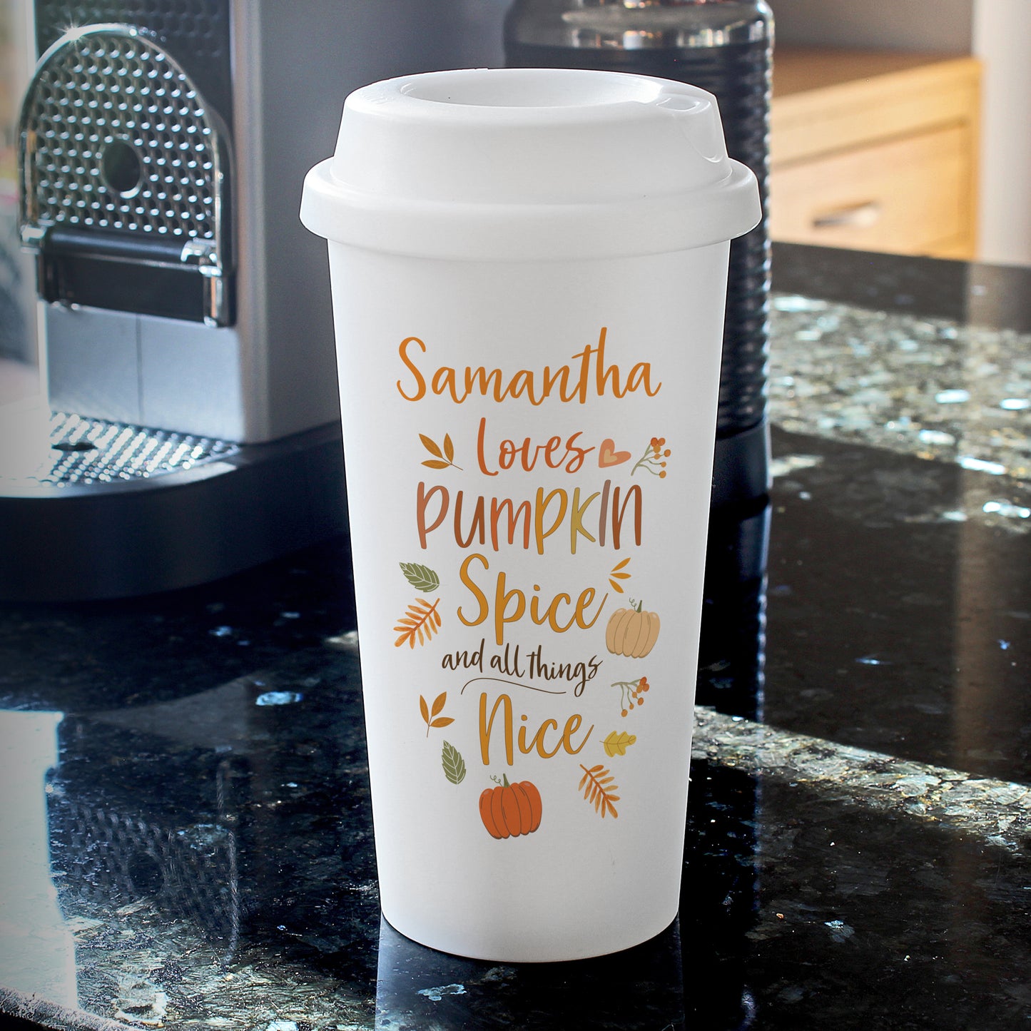 Personalised Pumpkin Spice Travel Mug