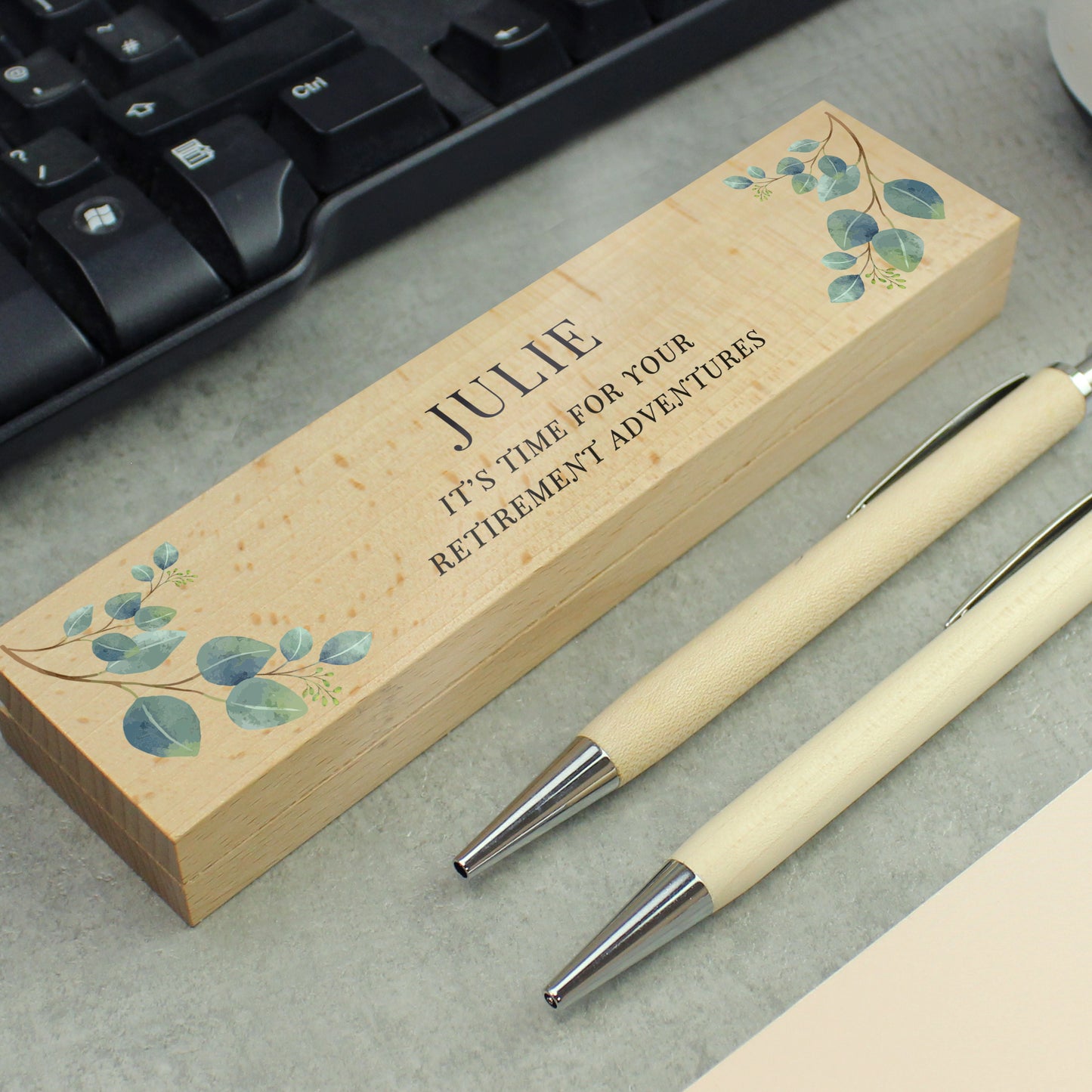 Personalised Wooden Pen And Pencil Set