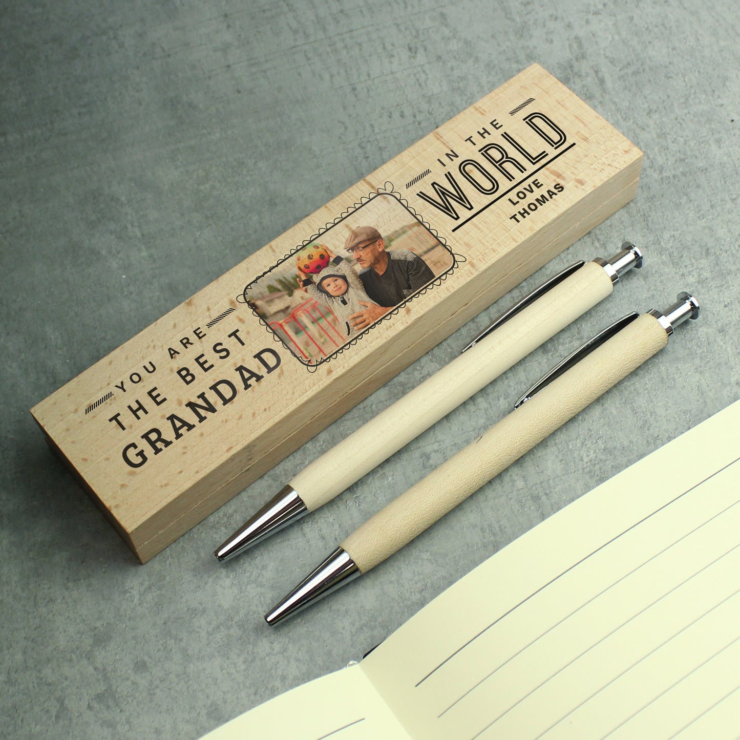 Personalised Wooden Pen And Pencil Set