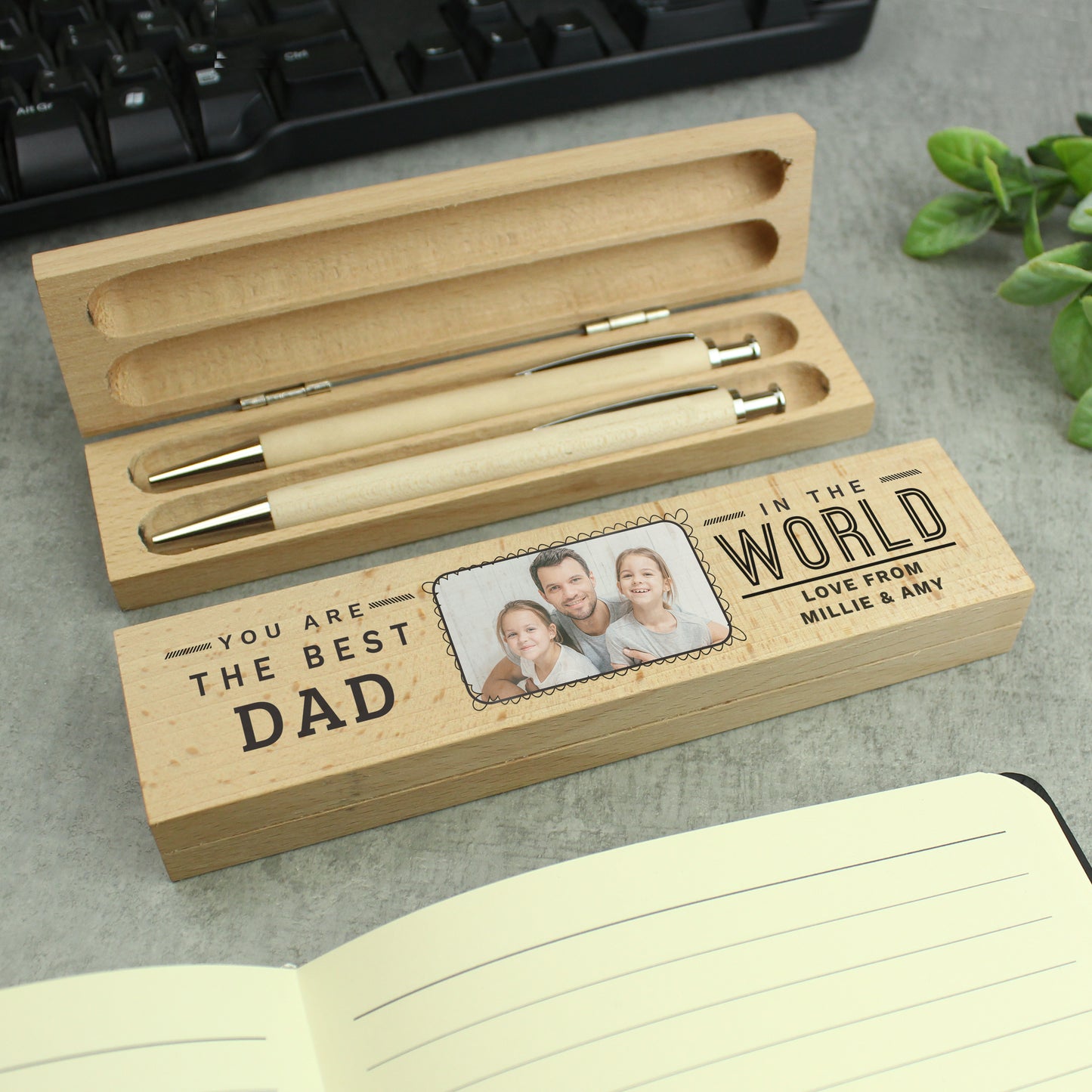 Personalised Wooden Pen And Pencil Set