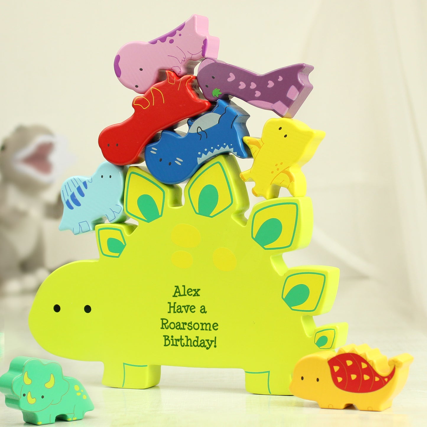 Wooden Dinosaur Stacker Toy