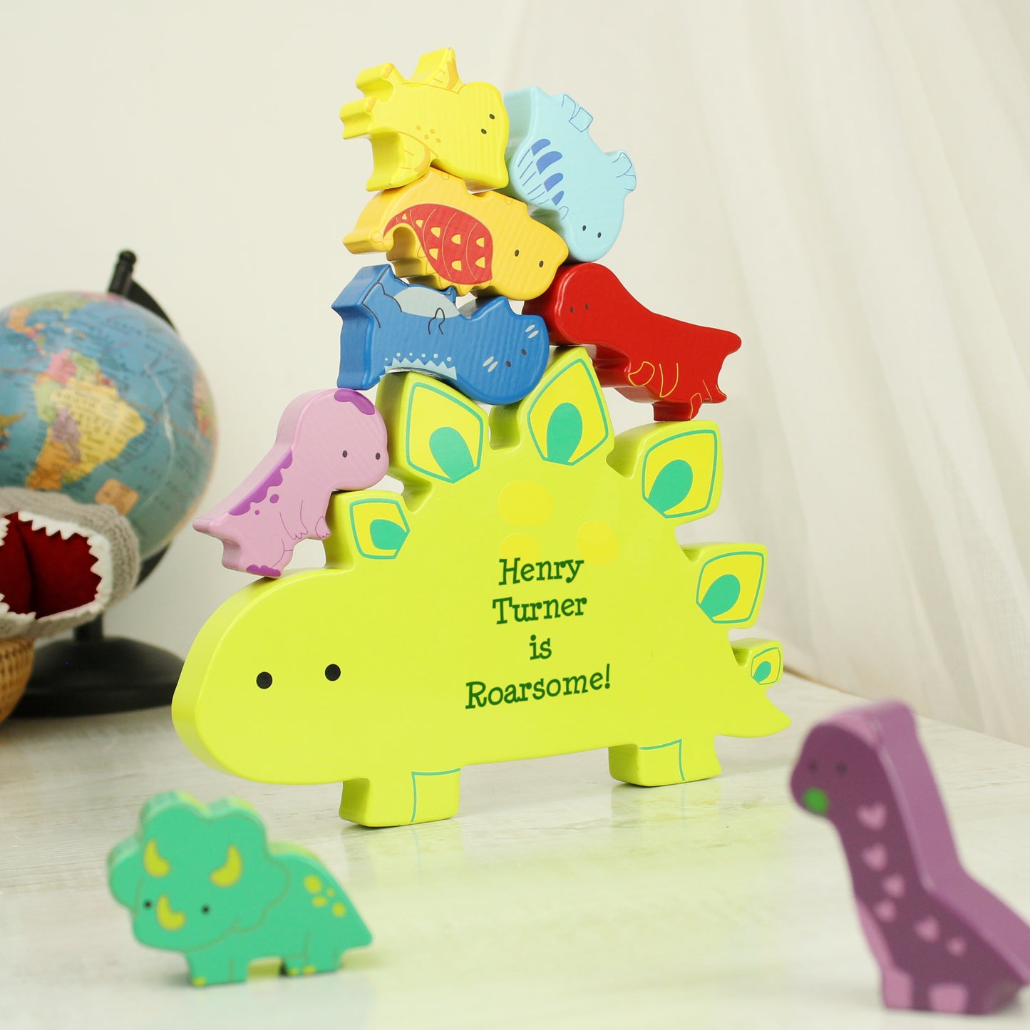 Wooden Dinosaur Stacker Toy