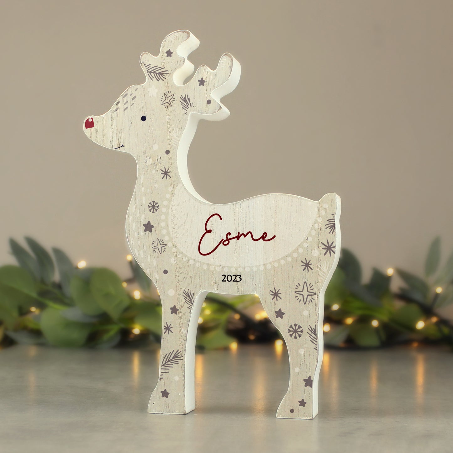 Personalised Red Nosed Reindeer Christmas Ornament