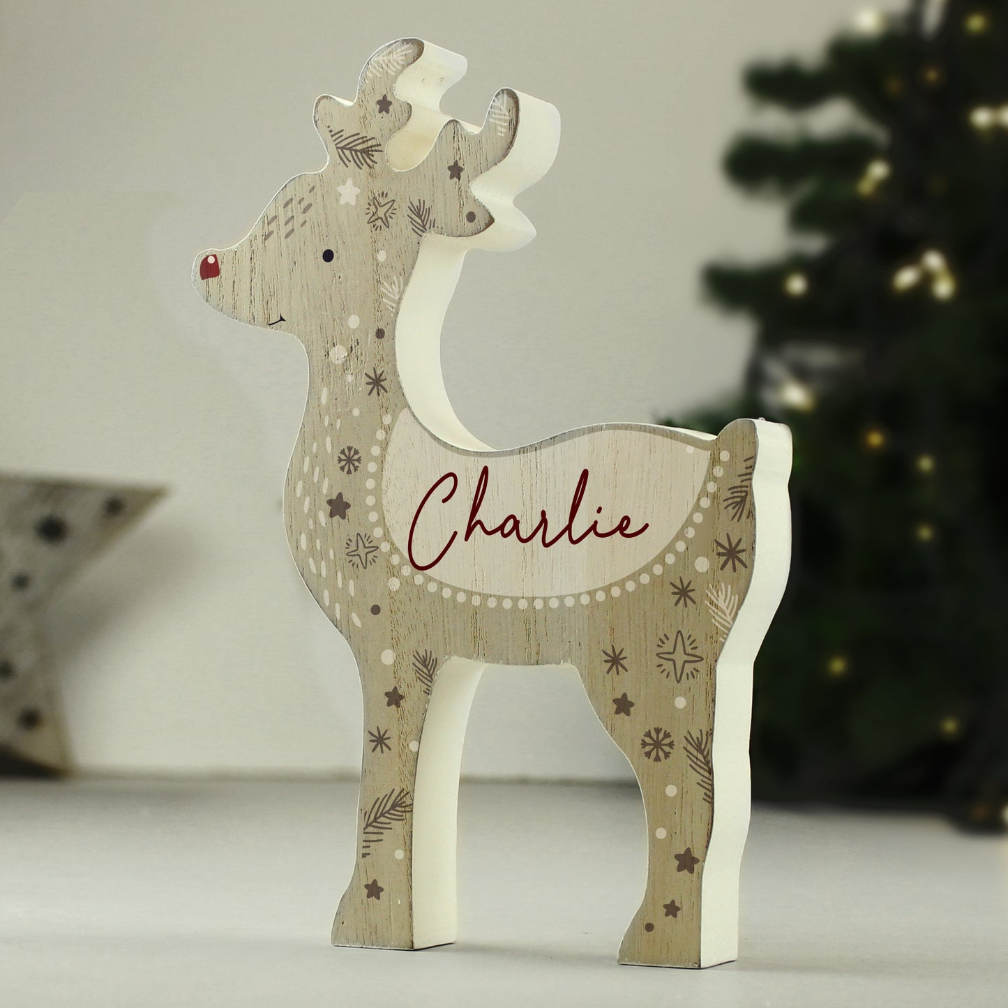 Personalised Red Nosed Reindeer Christmas Ornament