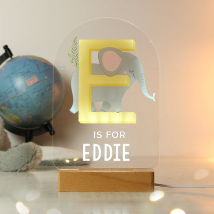 Animal Alphabet Wooden Based LED Light