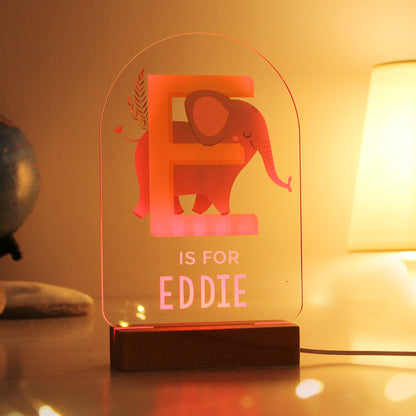 Animal Alphabet Wooden Based LED Light