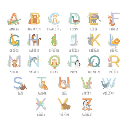 Animal Alphabet Wooden Based LED Light