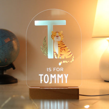 Animal Alphabet Wooden Based LED Light