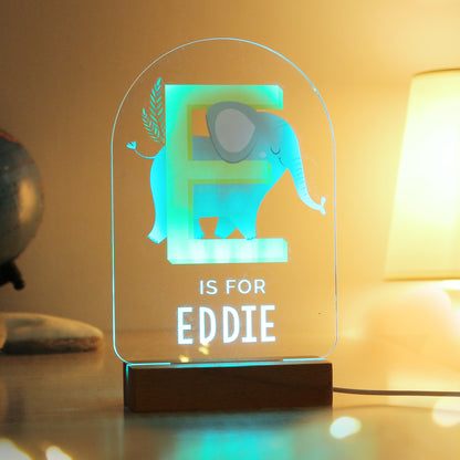 Animal Alphabet Wooden Based LED Light