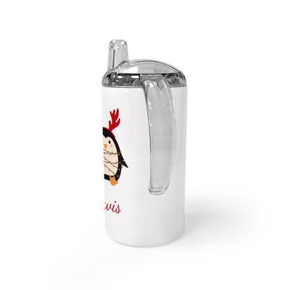 Christmas Penguin Themed Personalised  Kids Sippy Cup