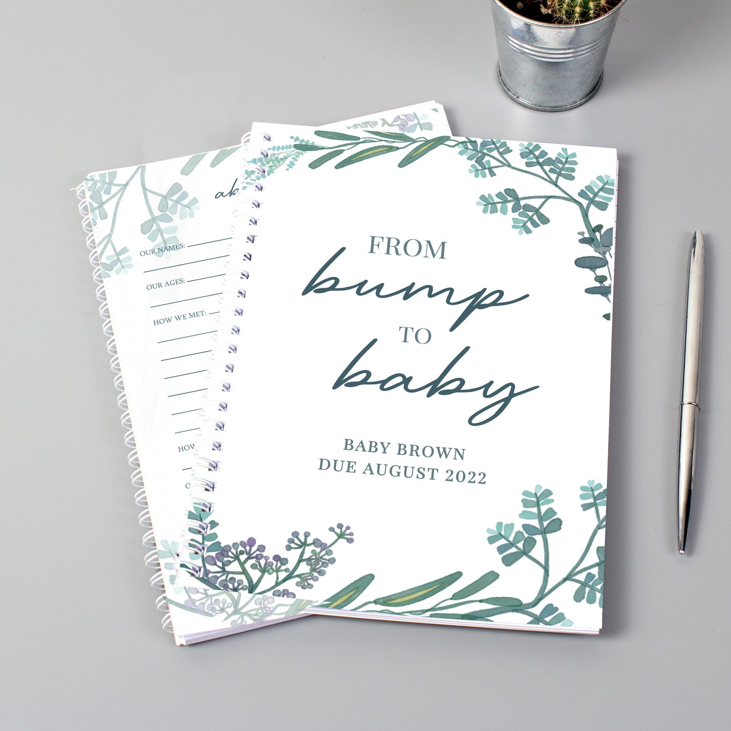 Bump to Baby Pregnancy Journal Personalised A5