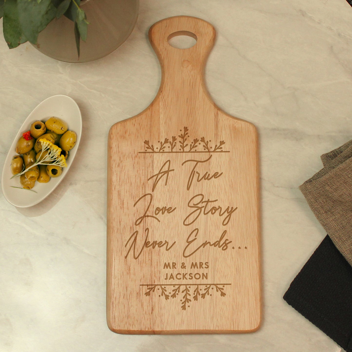 Personalised True Love Story Wooden Paddle Board