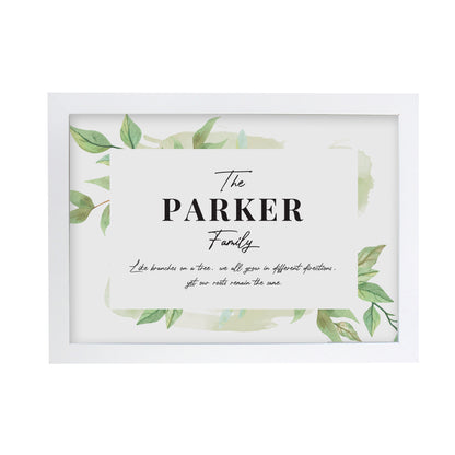 Personalised Family Tree White A4 Framed Print