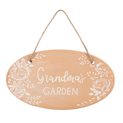 Grandmas Garden Terracotta Hanging Plaque