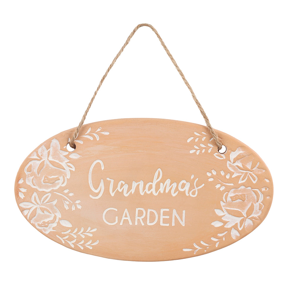Grandmas Garden Terracotta Hanging Plaque