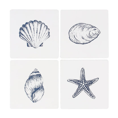 Coastal Charm Seashell Coaster Set Of 4