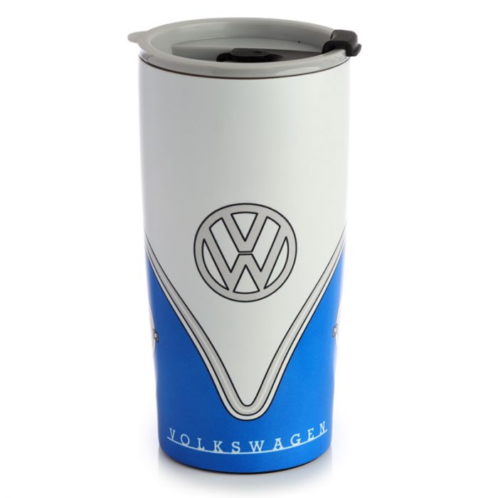 Volkswagen VW Camper Bus Blue Reusable Stainless Hot & Cold Thermal Insulated Cup 500ml