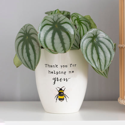 Thank You For Helping Me Grow Ceramic Plant Pot 12.5cm
