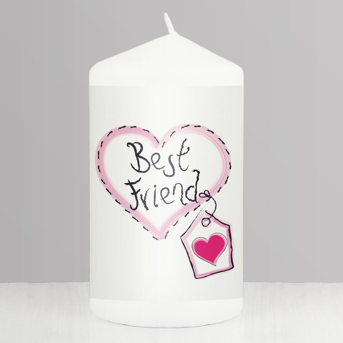 Best Friend Heart Stitch Pillar Candle