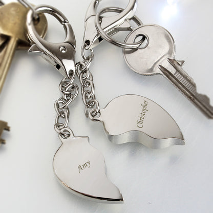 Personalised Two Hearts Keyring