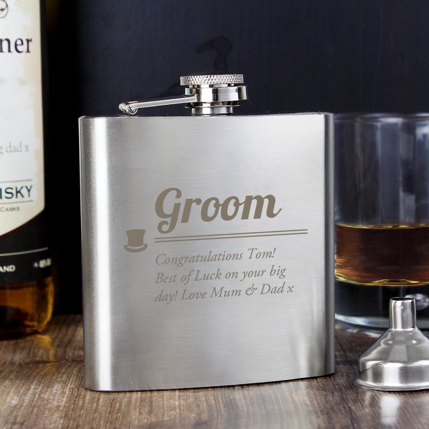 Personalised Groom Hip Flask for Wedding