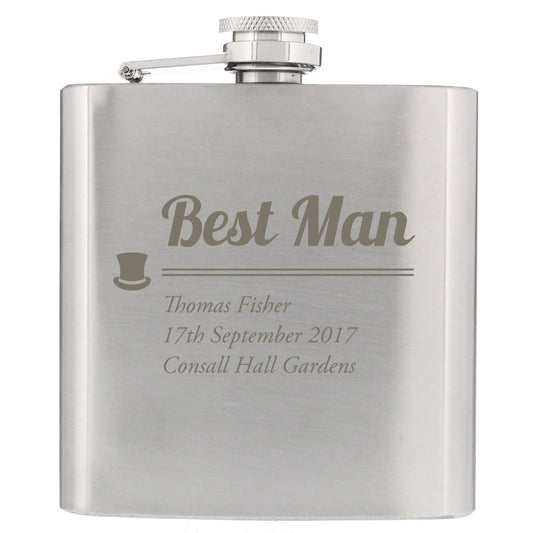 Personalised Hip Flask For Best Man