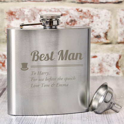Personalised Hip Flask For Best Man