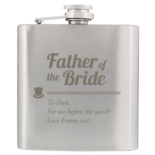 Personalised Hip Flask Father of the Bride