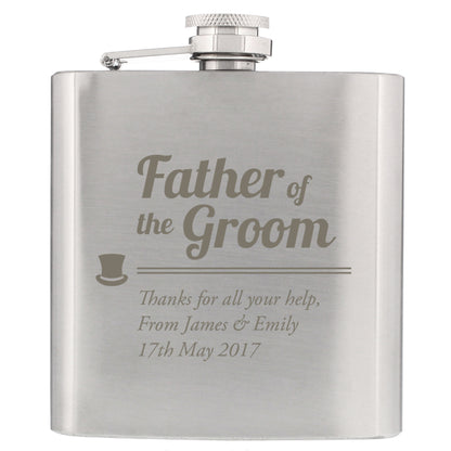 Personalised Hip Flask Father of the Groom