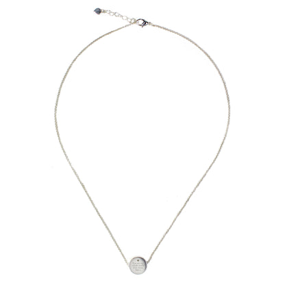 Silver Necklace Disk Design Personalised With Any Message