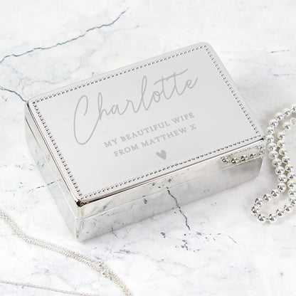 Personalised Rectangular Jewellery Box