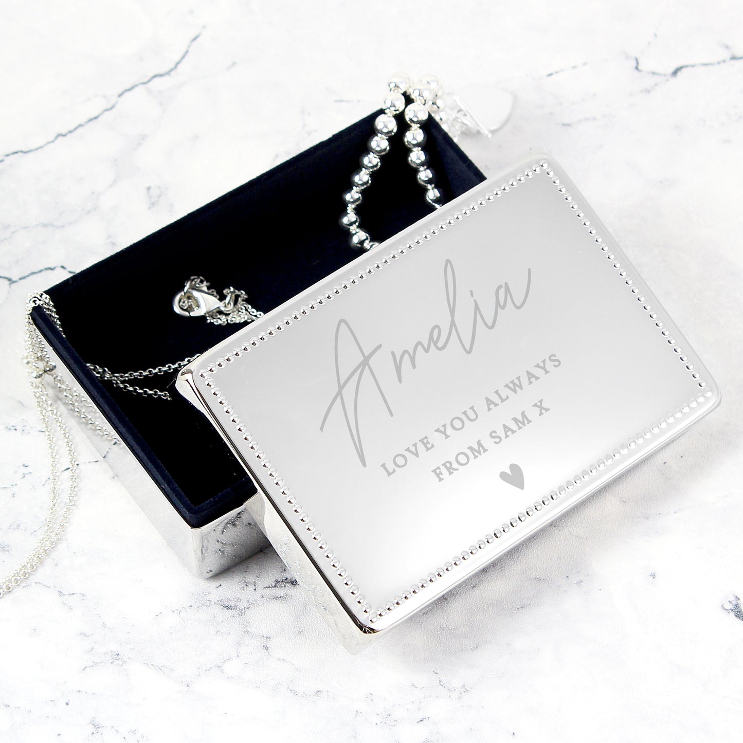 Personalised Rectangular Jewellery Box