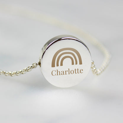 Personalised Rainbow Disc Necklace 21"