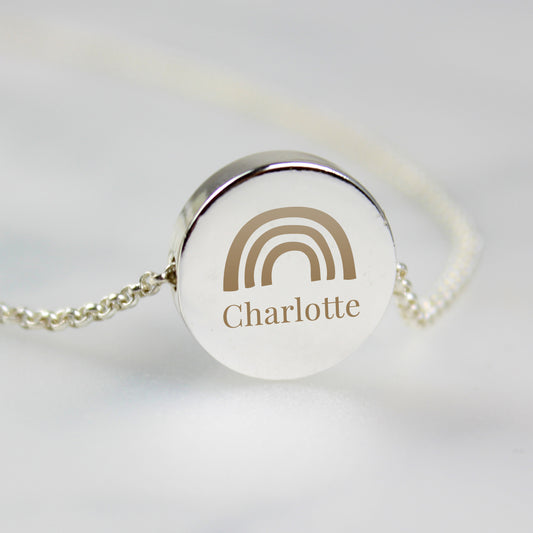 Personalised Rainbow Disc Necklace 21