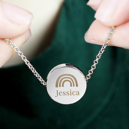 Personalised Rainbow Disc Necklace 21"