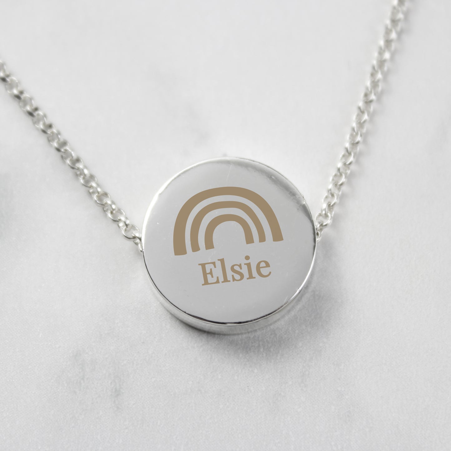 Personalised Rainbow Disc Necklace 21"