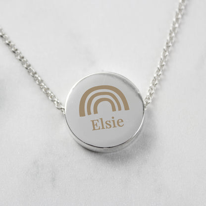 Personalised Rainbow Disc Necklace 21"