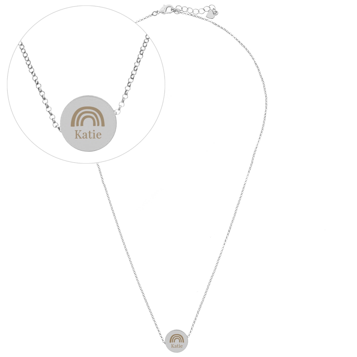 Personalised Rainbow Disc Necklace 21"