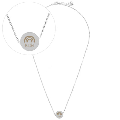 Personalised Rainbow Disc Necklace 21"