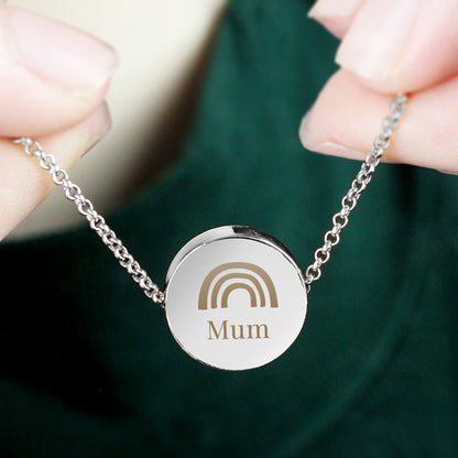 Personalised Rainbow Disc Necklace 21"