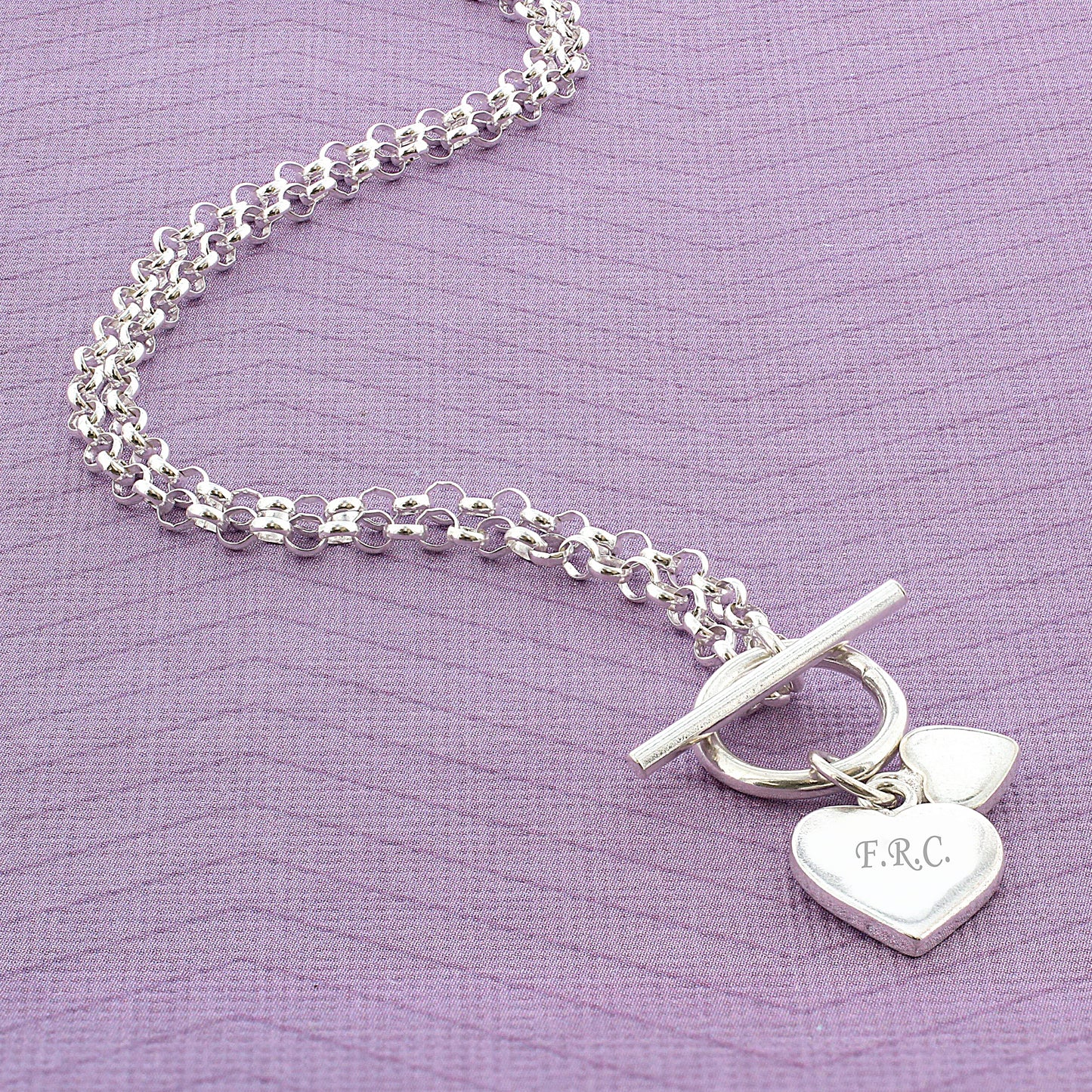Personalised Hearts T-Bar Necklace