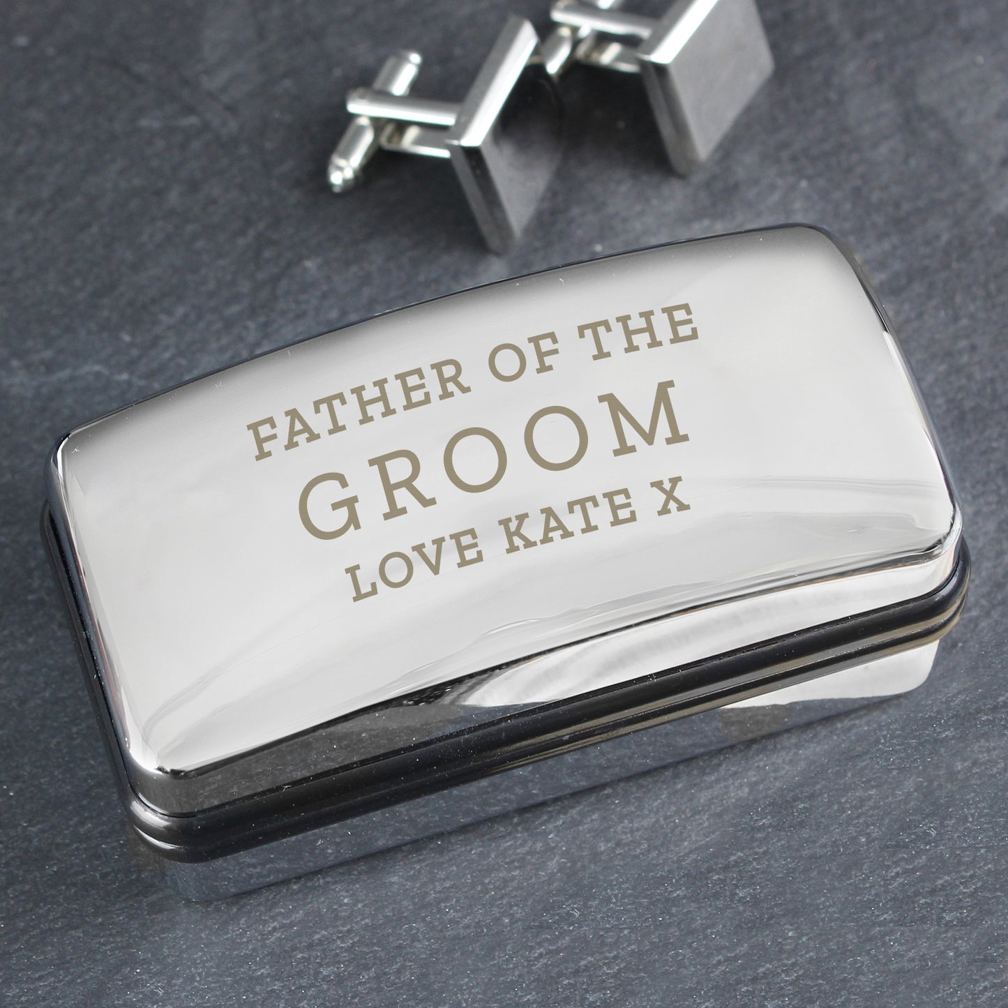 Personalised Wedding Cufflink Box 7cm