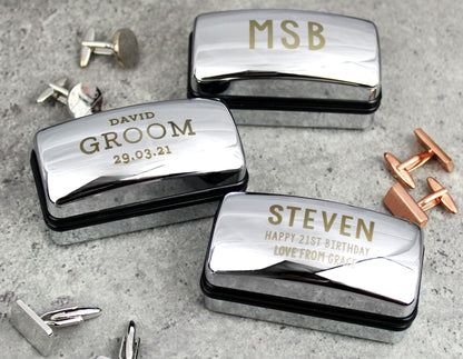 Personalised Wedding Cufflink Box 7cm