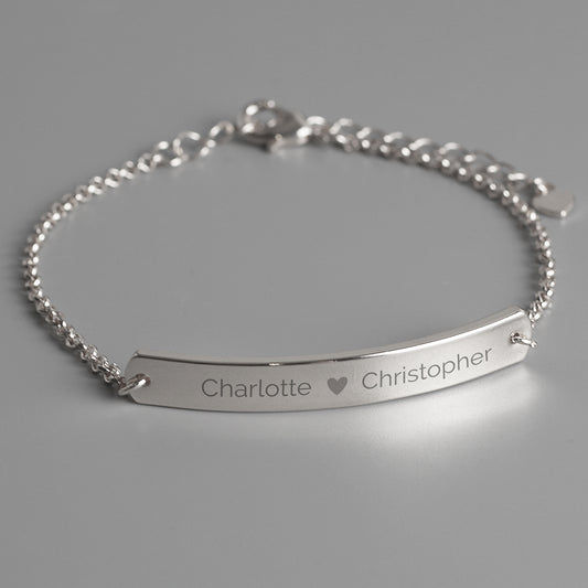 Personalised Jewellery Heart Bar Bracelet
