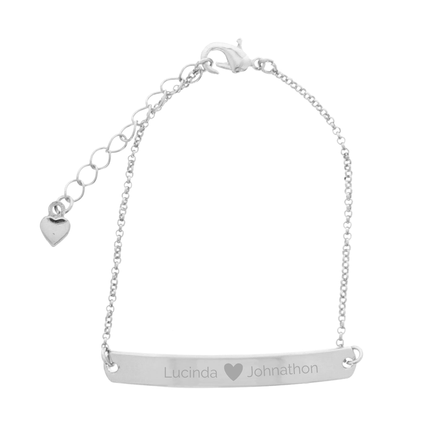 Personalised Jewellery Heart Bar Bracelet