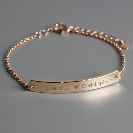 Personalised Jewellery Heart Bar Bracelet