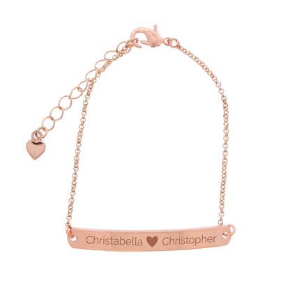 Personalised Jewellery Heart Bar Bracelet