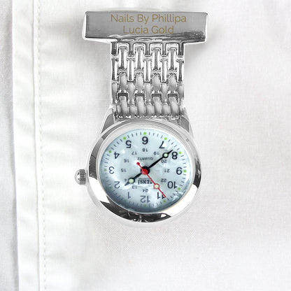 Personalised Nurse's Silver Fob Watch