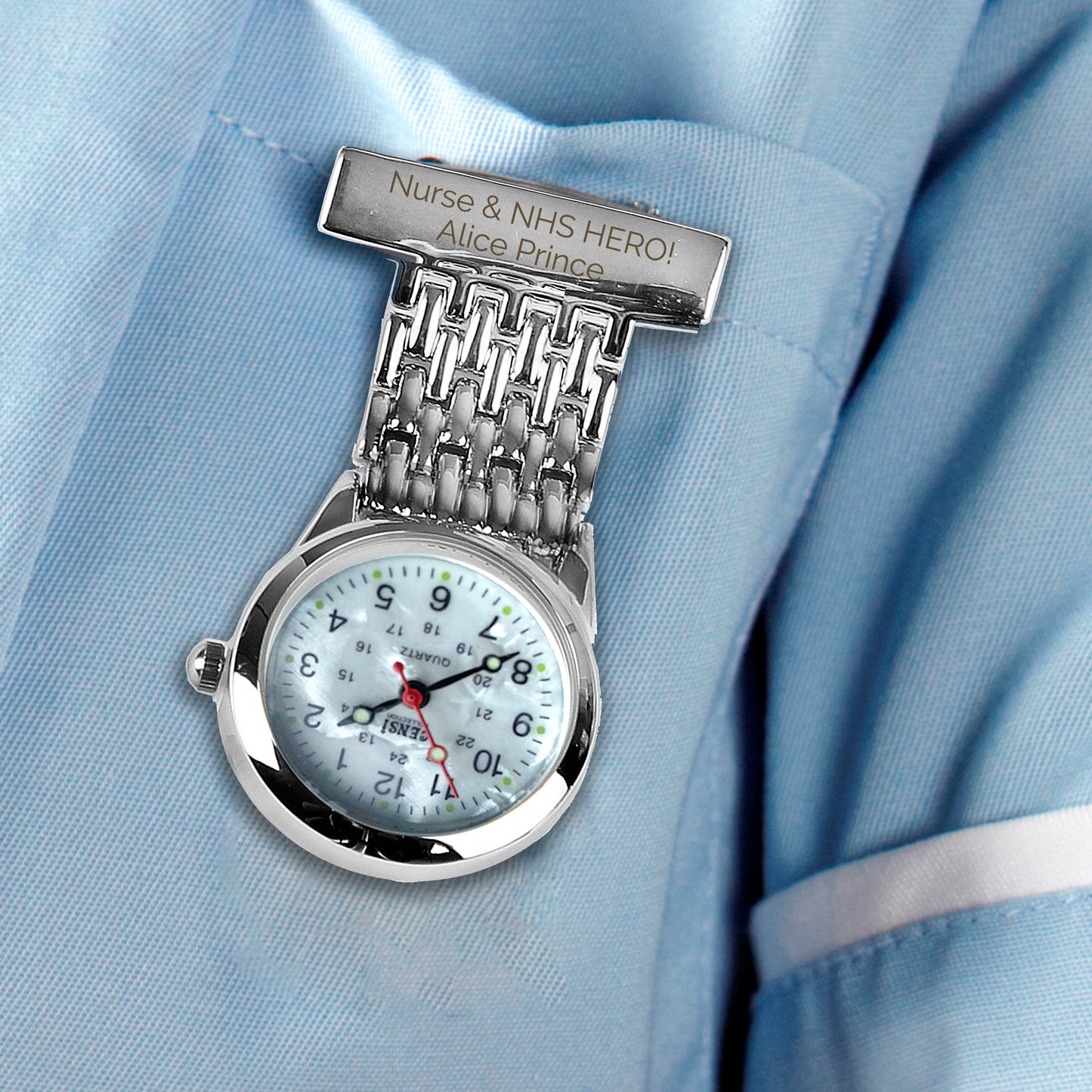 Personalised Nurse's Silver Fob Watch